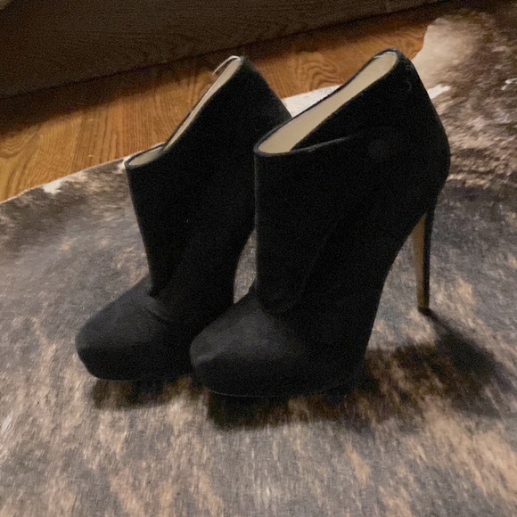 Brian Atwood Shoes - Gently worn Brian Atwood suede black platform booties. Size 40